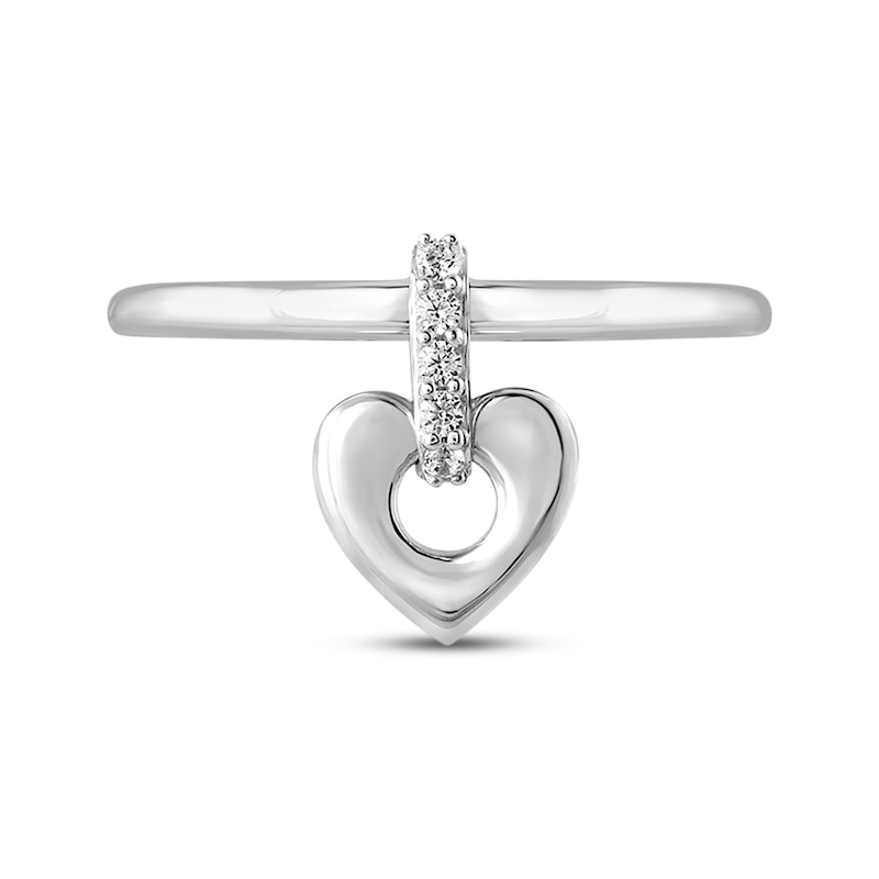 Main Image 3 of KAY Lab-Grown Diamonds Dangle Heart Charm Ring 1/20 ct tw Sterling Silver