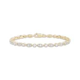 Diamond Link Bracelet 1 ct tw 10K Yellow Gold 7"