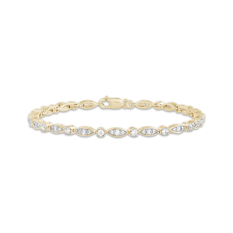 Main Image 1 of Diamond Link Bracelet 1 ct tw 10K Yellow Gold 7"