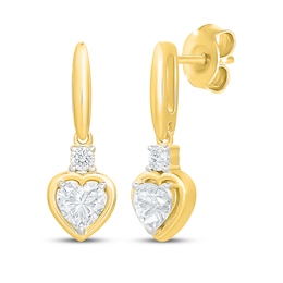 KAY Lab-Grown Diamonds Heart-Shaped Drop Earrings 3/4 ct tw 10K Yellow Gold