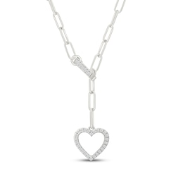 KAY Lab-Grown Diamonds Heart Lariat Necklace 1/5 ct tw Sterling Silver 18"