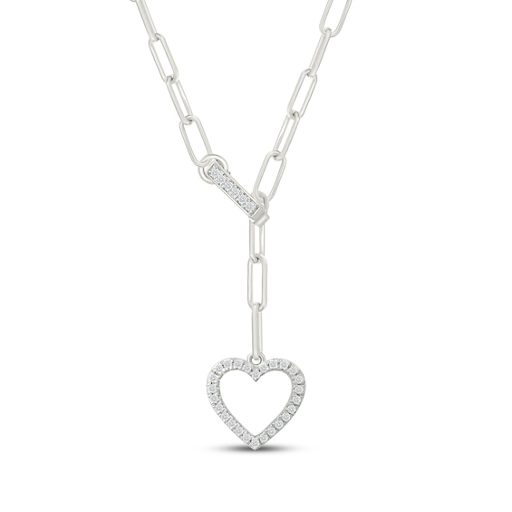 KAY Lab-Grown Diamonds Heart Lariat Necklace 1/5 ct tw Sterling Silver 18"