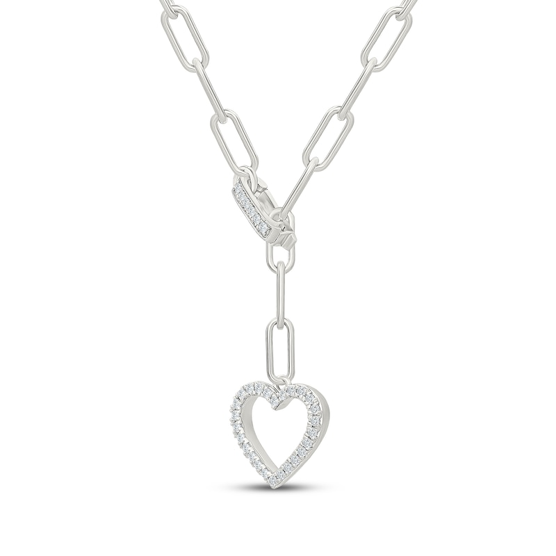 Main Image 2 of KAY Lab-Grown Diamonds Heart Lariat Necklace 1/5 ct tw Sterling Silver 18"
