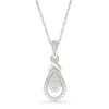 Thumbnail Image 1 of Diamond Accent Twist Teardrop Necklace Sterling Silver