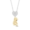 Thumbnail Image 1 of Disney Treasures Winnie the Pooh Lab-Grown Diamond Heart Drop Necklace 1/8 ct tw 24K Yellow Gold Vermeil Sterling Silver 18"