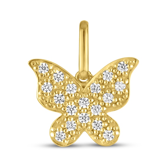 STUDIO BY KAY Lab-Grown Diamond Butterfly Charm 1/10 ct tw 24K Yellow Gold Vermeil Sterling Silver