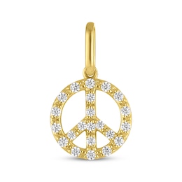 STUDIO BY KAY Lab-Grown Diamond Peace Sign Charm 1/10 ct tw 24K Yellow Gold Vermeil Sterling Silver
