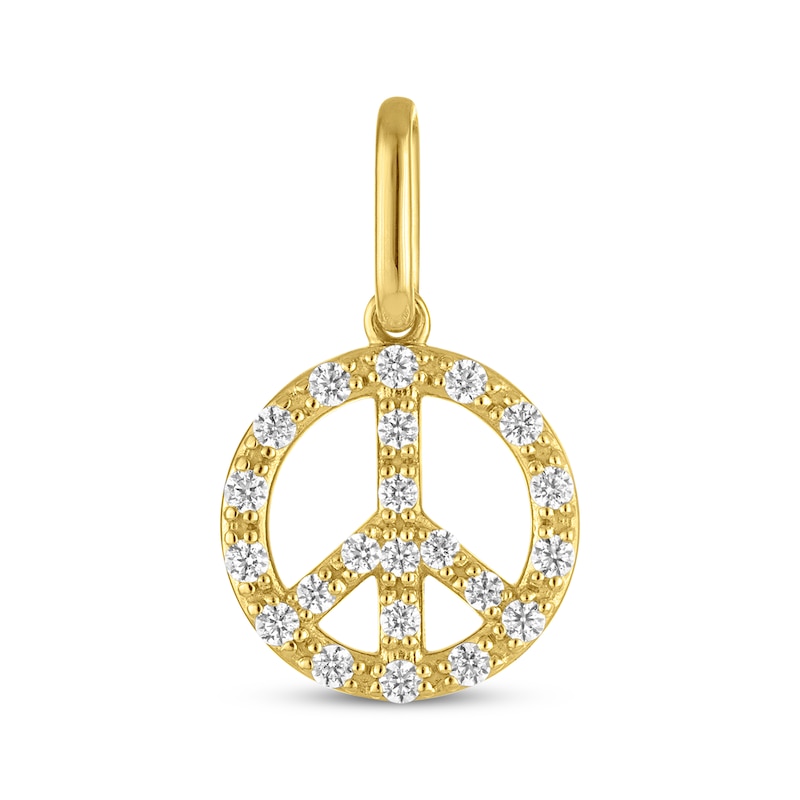 Main Image 1 of STUDIO BY KAY Lab-Grown Diamond Peace Sign Charm 1/10 ct tw 24K Yellow Gold Vermeil Sterling Silver