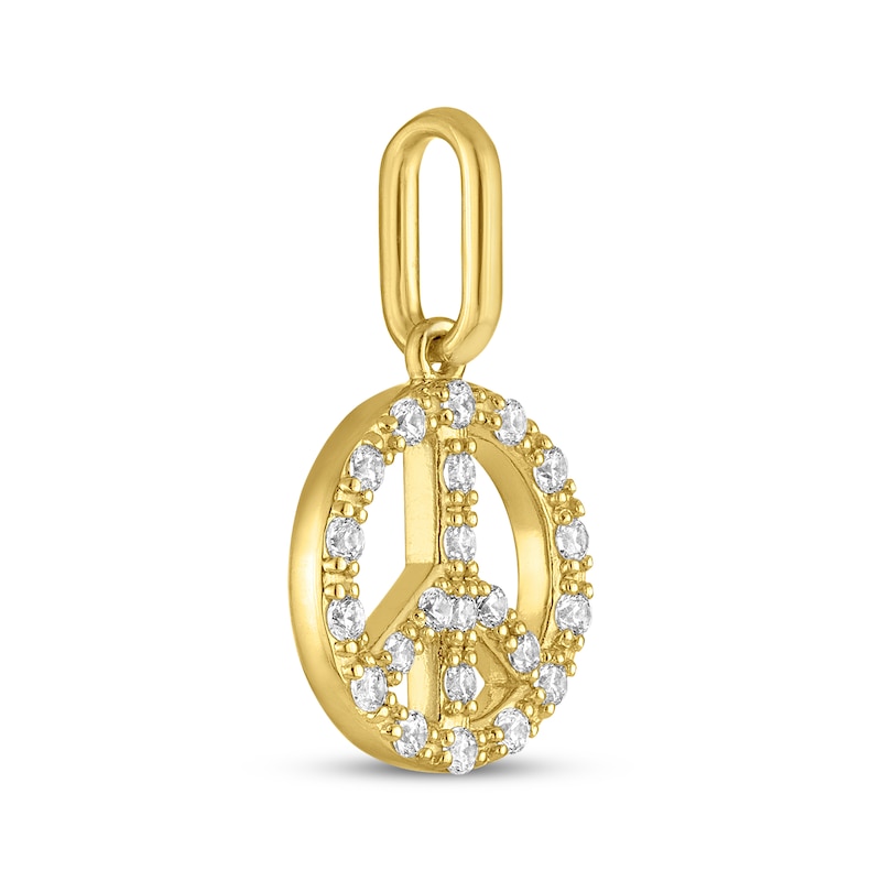Main Image 2 of STUDIO BY KAY Lab-Grown Diamond Peace Sign Charm 1/10 ct tw 24K Yellow Gold Vermeil Sterling Silver