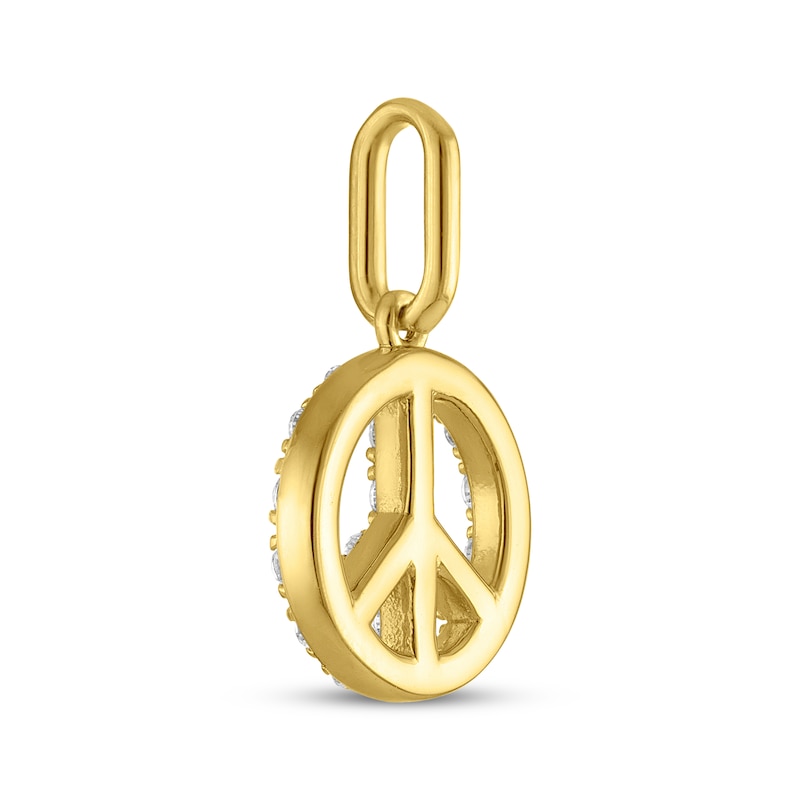 Main Image 3 of STUDIO BY KAY Lab-Grown Diamond Peace Sign Charm 1/10 ct tw 24K Yellow Gold Vermeil Sterling Silver