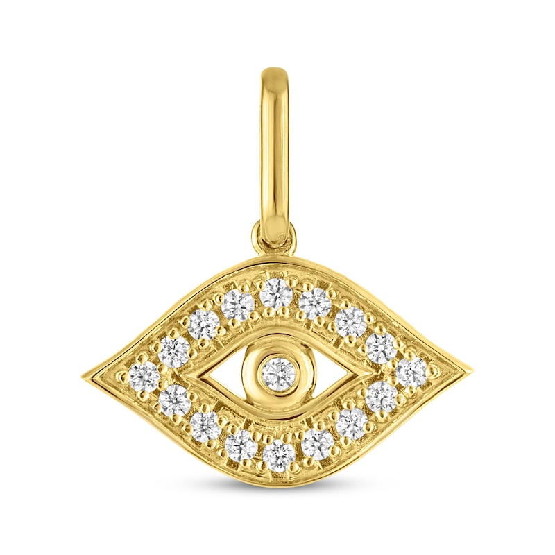 Main Image 1 of STUDIO BY KAY Lab-Grown Diamond Evil Eye Charm 1/10 ct tw 24K Yellow Gold Vermeil Sterling Silver