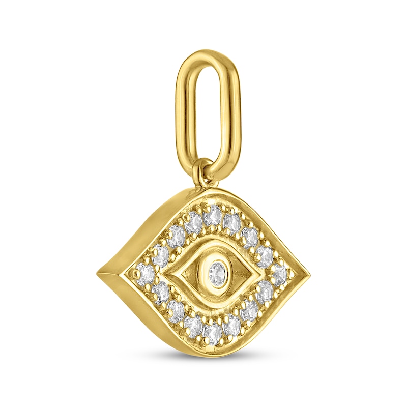 Main Image 2 of STUDIO BY KAY Lab-Grown Diamond Evil Eye Charm 1/10 ct tw 24K Yellow Gold Vermeil Sterling Silver