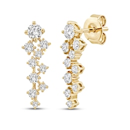 JOUJE Collection Lab-Grown Diamond Lattice Drop Earrings 1 ct tw 10K Yellow Gold