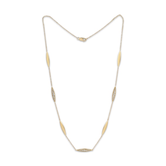 KAY Lab-Grown Diamonds Marquise Station Necklace 1/4 ct tw 10K Yellow Gold 17"