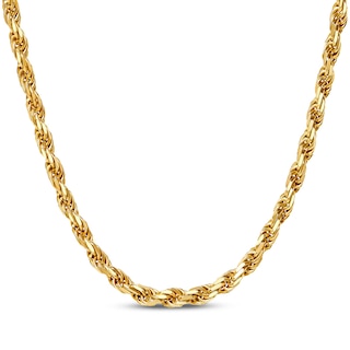 JAXXON Men's Collection 4.5mm Rope Chain Necklace Yellow Ion-Plated Solid Stainless Steel 24"