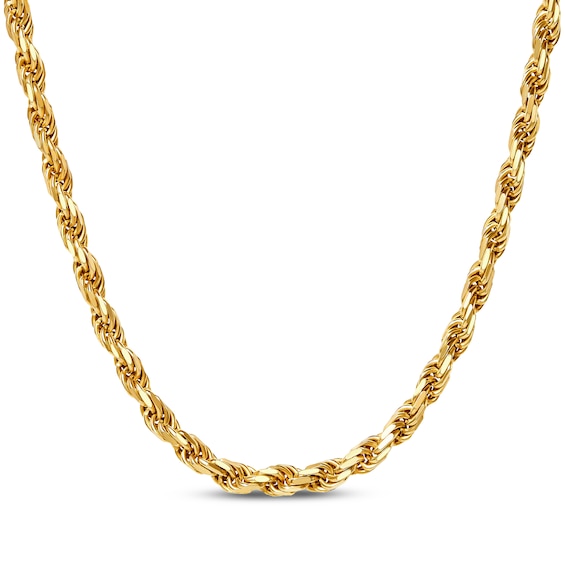 JAXXON Men's Collection 4.5mm Rope Chain Necklace Yellow Ion-Plated Solid Stainless Steel 24"