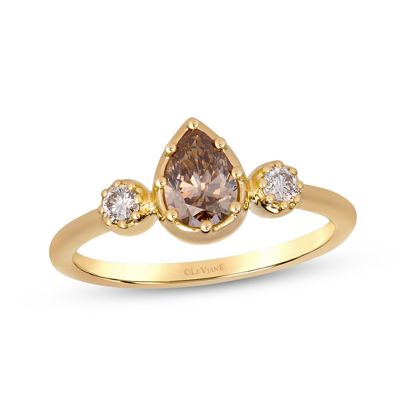 Main Image 1 of Le Vian Antique Pear-Shaped Diamond Ring 3/4 ct tw 14K Honey Gold