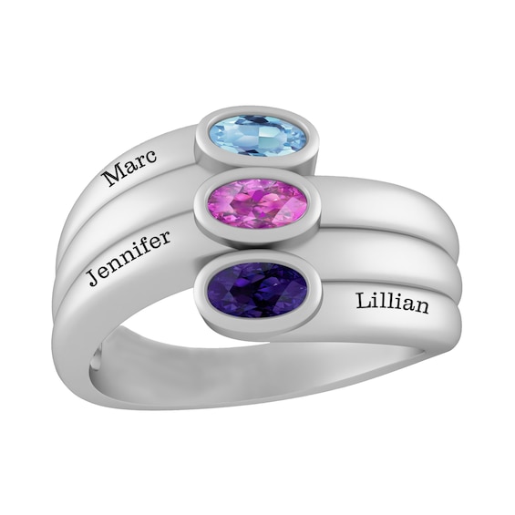 Birthstone Family & Mother's Ring (1-3 Stones and Lines)