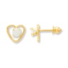 Thumbnail Image 0 of Opal Heart Earrings 14K Yellow Gold