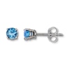 Thumbnail Image 1 of Aquamarine Earrings Round-Cut 14K White Gold