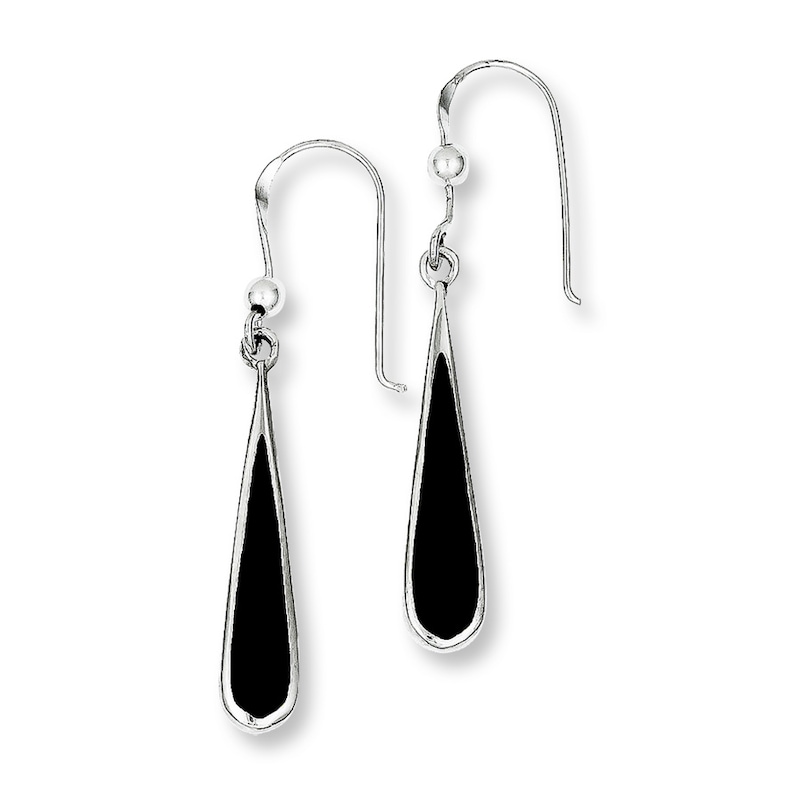 Onyx and Silver for Women/'s Hanging Earrings