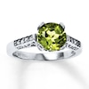 Thumbnail Image 1 of Peridot Ring 1/10 ct tw Diamonds 10K White Gold