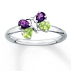Thumbnail Image 0 of Stackable Butterfly Ring Amethysts & Peridots Sterling Silver