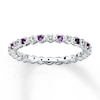 Thumbnail Image 1 of Stackable Amethyst Ring 1/20 ct tw Diamonds Sterling Silver