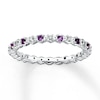 Thumbnail Image 0 of Stackable Amethyst Ring 1/20 ct tw Diamonds Sterling Silver