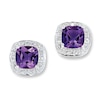 Thumbnail Image 1 of Amethyst Earrings Diamond Accents Sterling Silver