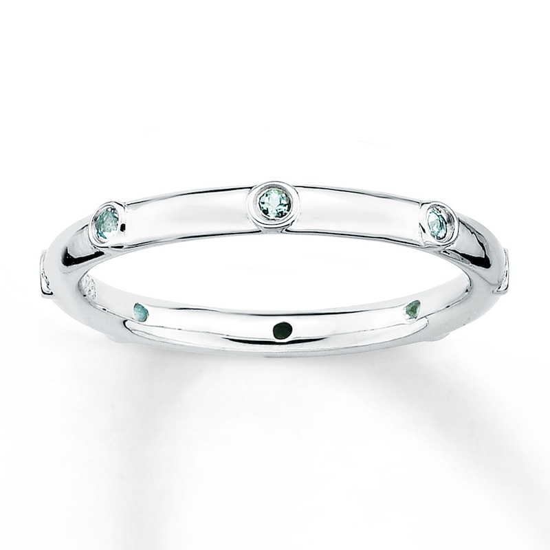 Stackable Aquamarine Ring Sterling Silver
