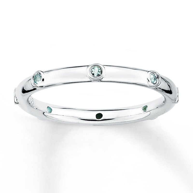 Main Image 1 of Stackable Aquamarine Ring Sterling Silver
