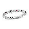 Thumbnail Image 1 of Stackable Garnet Ring 1/20 ct tw Diamonds Sterling Silver
