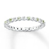Thumbnail Image 1 of Stackable Peridot Ring 1/20 ct tw Diamonds Sterling Silver