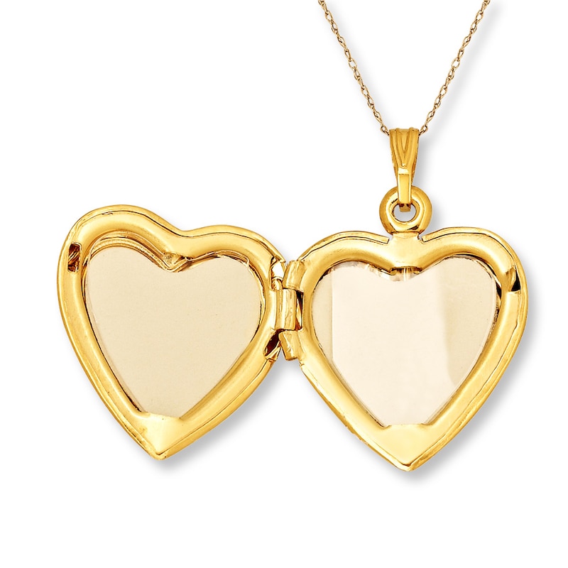 Main Image 2 of Heart Locket Mother-of-Pearl 10K Yellow Gold