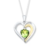 Thumbnail Image 0 of Peridot Necklace Diamond Accent Sterling Silver/10K Gold