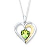 Thumbnail Image 1 of Peridot Necklace Diamond Accent Sterling Silver/10K Gold