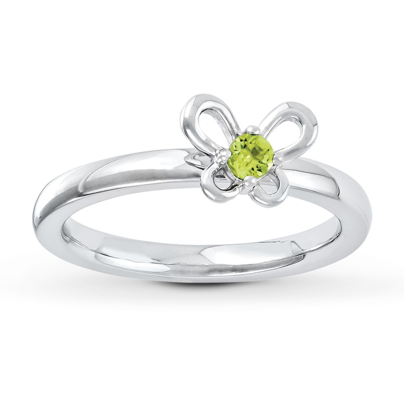 Main Image 1 of Stackable Butterfly Ring Peridot Sterling Silver