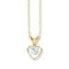 Thumbnail Image 0 of Aquamarine Heart Necklace 14K Yellow Gold 15"