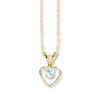 Thumbnail Image 1 of Aquamarine Heart Necklace 14K Yellow Gold 15&quot;