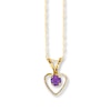 Thumbnail Image 1 of Amethyst Heart Necklace 14K Yellow Gold 15&quot;