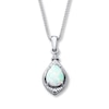 Thumbnail Image 0 of Lab-Created Opal Necklace Lab-Created Sapphire Sterling Silver