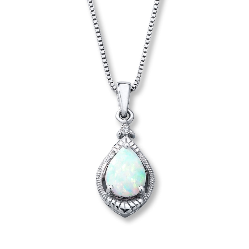 Lab-Created Opal Necklace Lab-Created Sapphire Sterling Silver | Kay