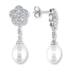 Thumbnail Image 0 of Cultured Pearl Earrings 1/20 ct tw Diamonds Sterling Silver