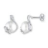 Thumbnail Image 1 of Cultured Pearl Earrings 1/10 ct tw Diamonds Sterling Silver
