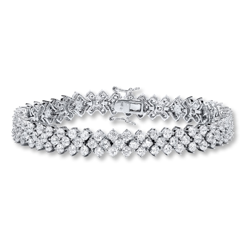 Main Image 1 of Cubic Zirconia Bracelet Round-cut Sterling Silver
