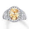Thumbnail Image 1 of Champagne Cubic Zirconia Sterling Silver Ring