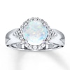 Thumbnail Image 0 of Lab-Created Opal Ring White Topaz Sterling Silver