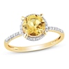Thumbnail Image 0 of Round Citrine Ring 1/20 ct tw Diamonds 10K Yellow Gold