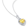 Citrine Heart Necklace 1/20 ct tw Diamonds Sterling Silver